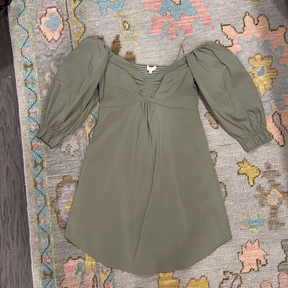 Olivaceous Green long sleeve mini dress size L